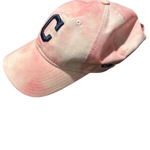 Pink and Cream Baseball Cap with Navy Letter